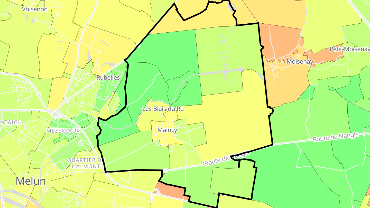 Carte des prix de l'immobilier Maincy