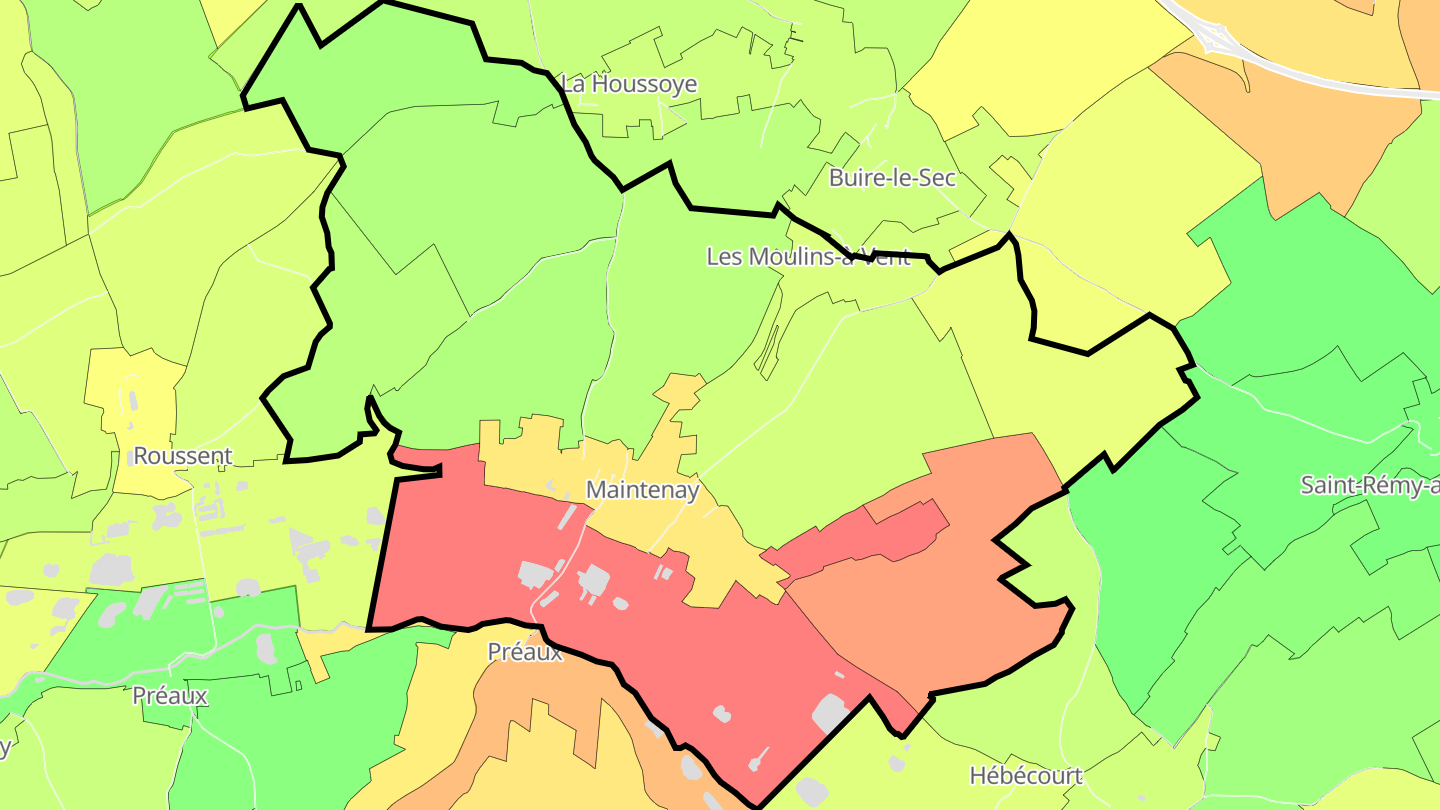 Carte des prix de l'immobilier Maintenay