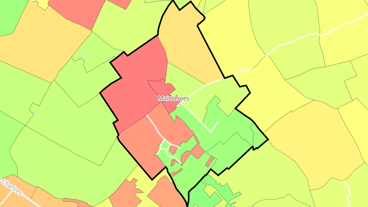 Carte des prix de l'immobilier Mainterne