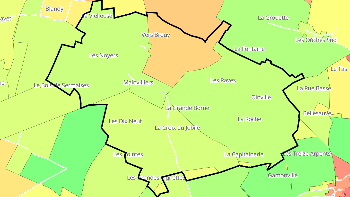 Carte des prix de l'immobilier Mainvilliers
