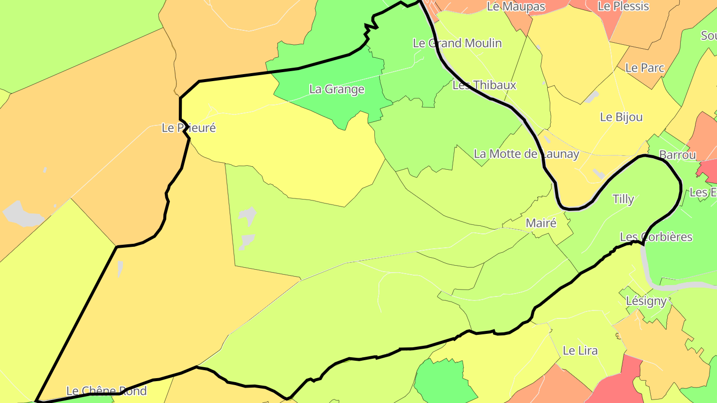 Carte des prix de l'immobilier Mairé