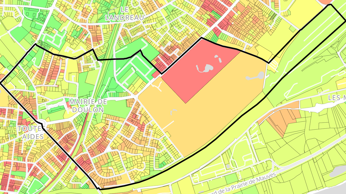 Carte des prix de l'immobilier Mairie de Doulon