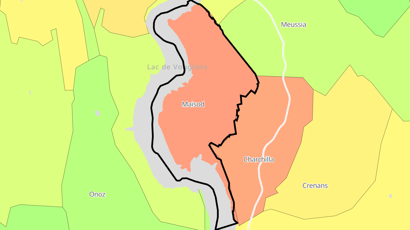 Carte des prix de l'immobilier Maisod