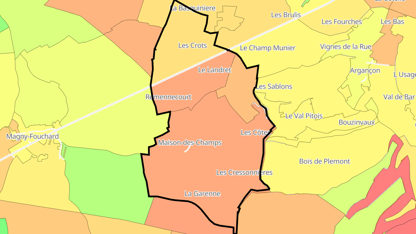 Carte des prix de l'immobilier Maison-des-Champs