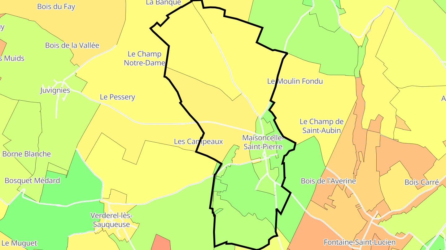 Carte des prix de l'immobilier Maisoncelle-Saint-Pierre