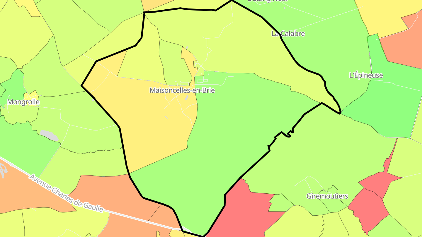 Carte des prix de l'immobilier Maisoncelles-en-Brie