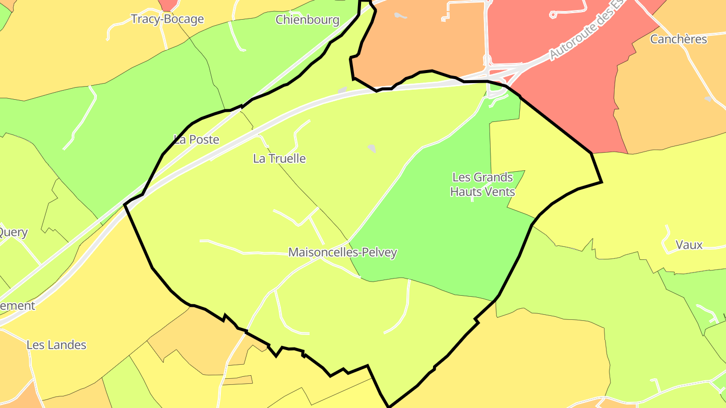Carte des prix de l'immobilier Maisoncelles-Pelvey
