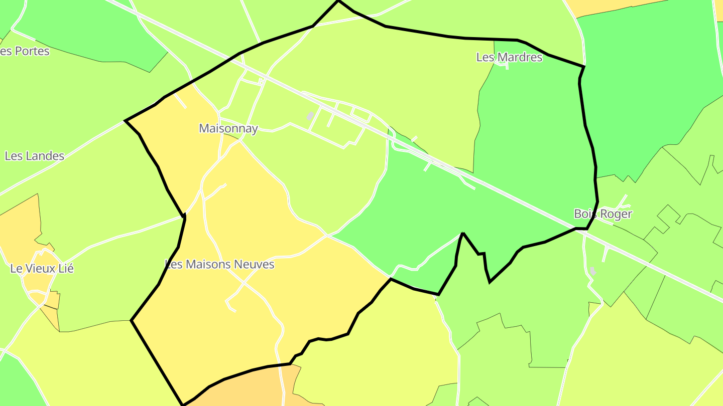 Carte des prix de l'immobilier Maisonnay