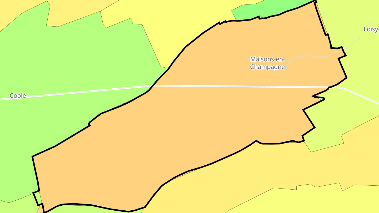 Carte des prix de l'immobilier Maisons-en-Champagne