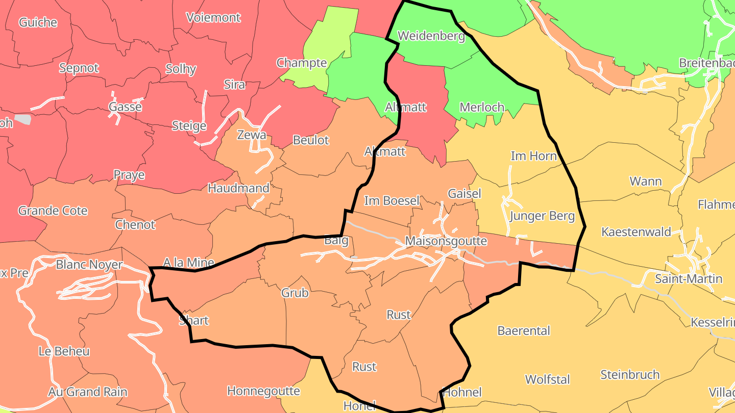 Carte des prix de l'immobilier Maisonsgoutte
