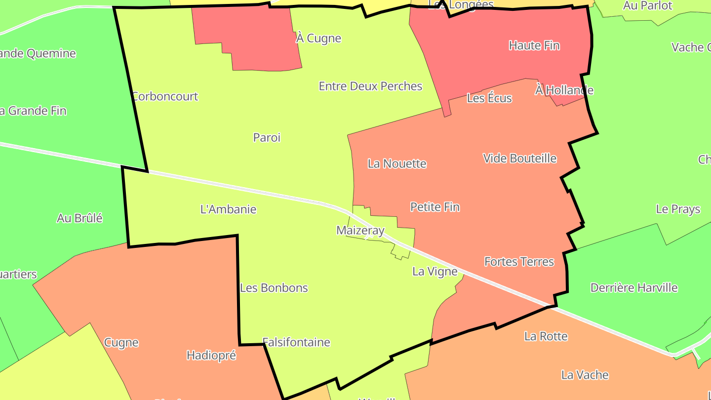 Carte des prix de l'immobilier Maizeray