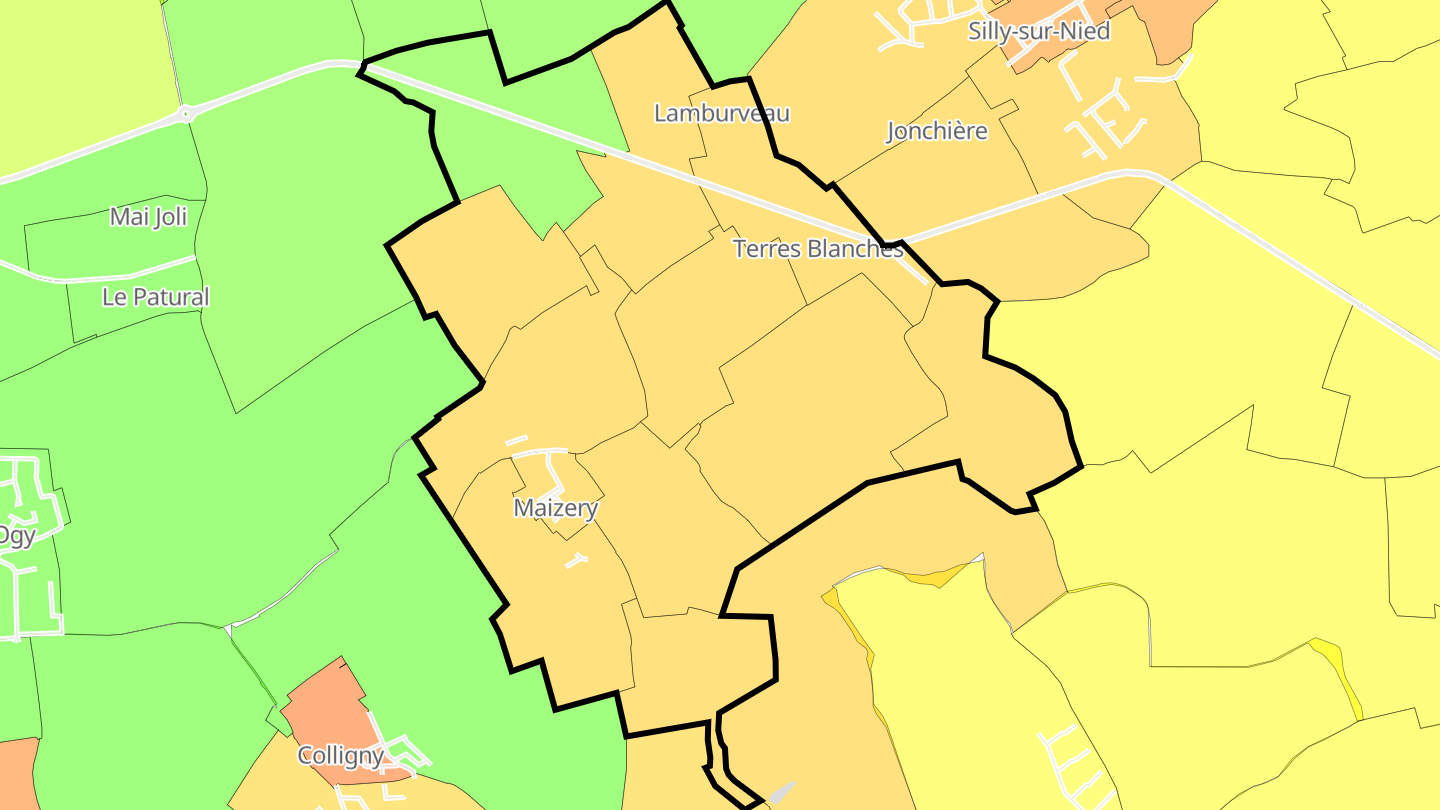 Carte des prix de l'immobilier Maizery