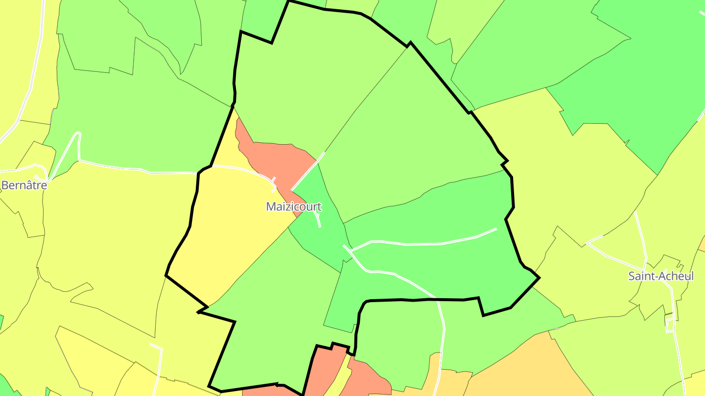Carte des prix de l'immobilier Maizicourt