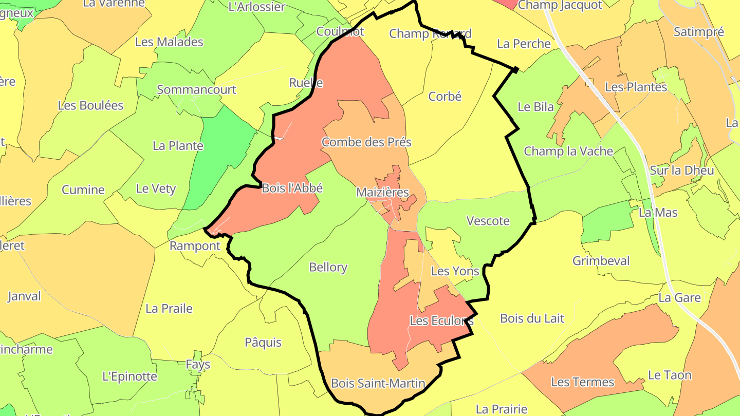 Carte des prix de l'immobilier Maizières