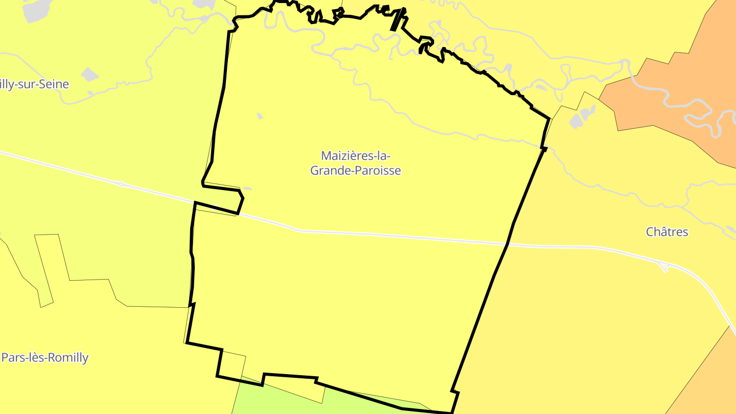 Carte des prix de l'immobilier Maizières-la-Grande-Paroisse