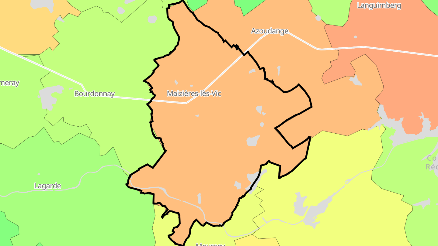 Carte des prix de l'immobilier Maizières-lès-Vic