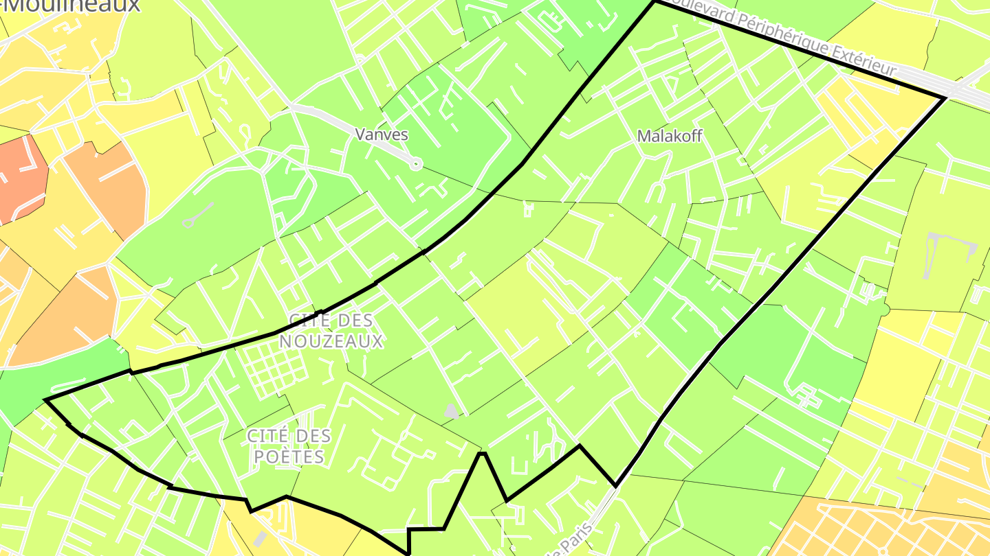 Carte des prix de l'immobilier Malakoff