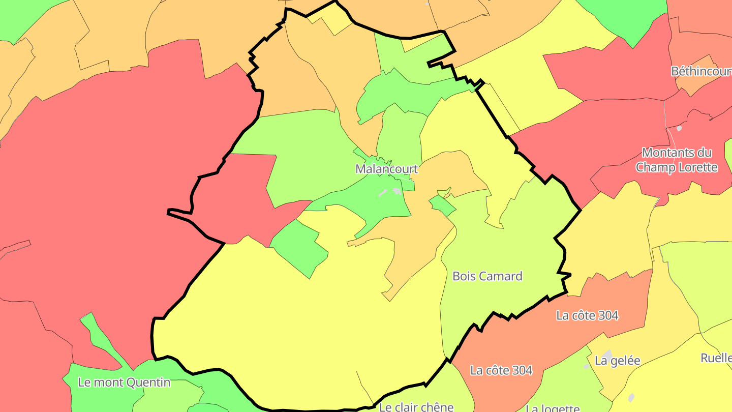Carte des prix de l'immobilier Malancourt