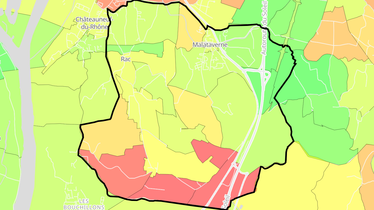 Carte des prix de l'immobilier Malataverne