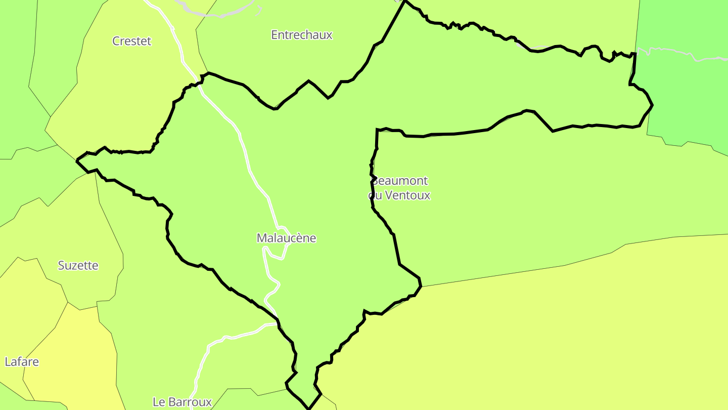 Carte des prix de l'immobilier Malaucène