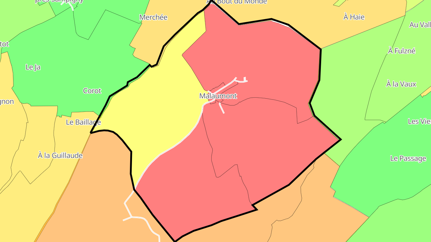 Carte des prix de l'immobilier Malaumont