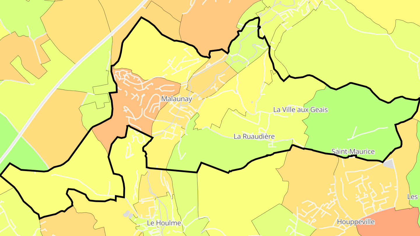 Carte des prix de l'immobilier Malaunay