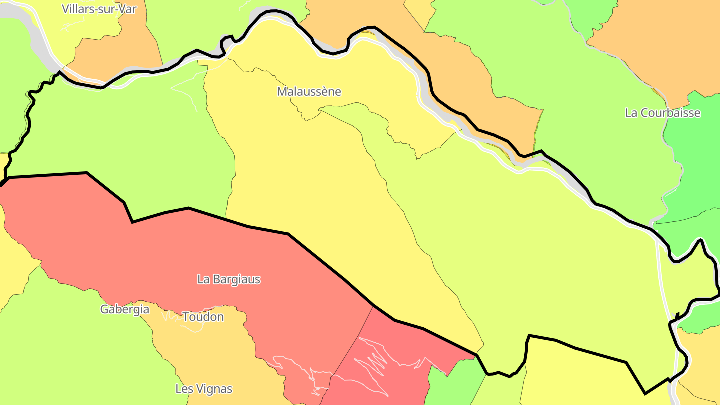Carte des prix de l'immobilier Malaussène