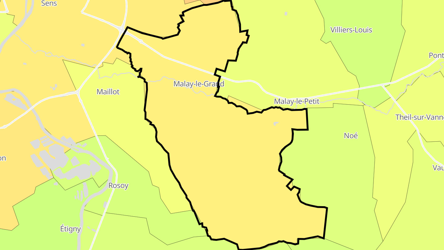 Carte des prix de l'immobilier Malay-le-Grand