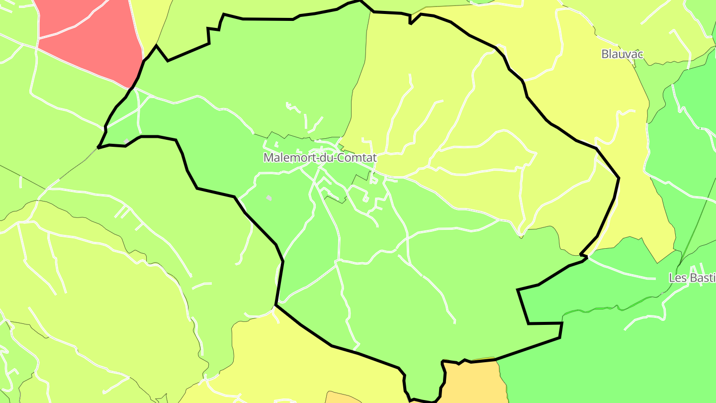 Carte des prix de l'immobilier Malemort-du-Comtat