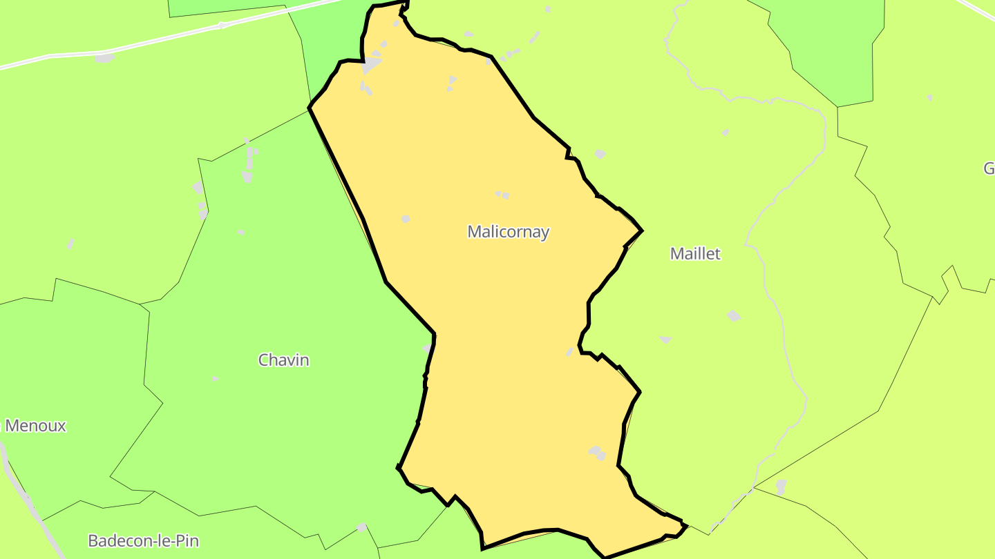 Carte des prix de l'immobilier Malicornay