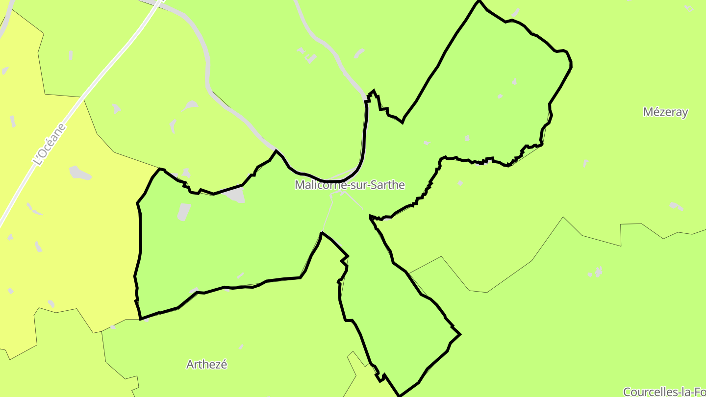 Carte des prix de l'immobilier Malicorne-sur-Sarthe