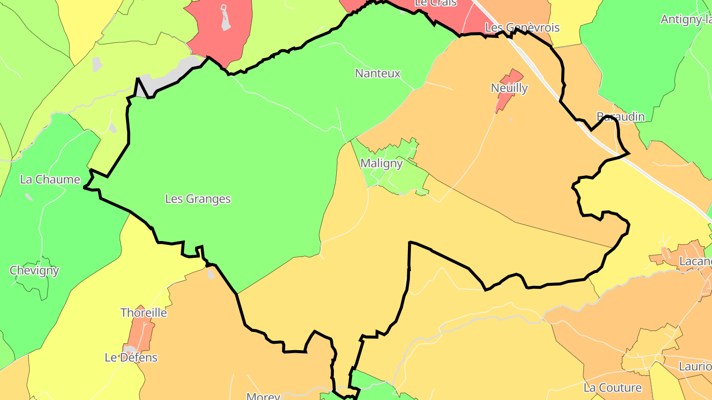Carte des prix de l'immobilier Maligny