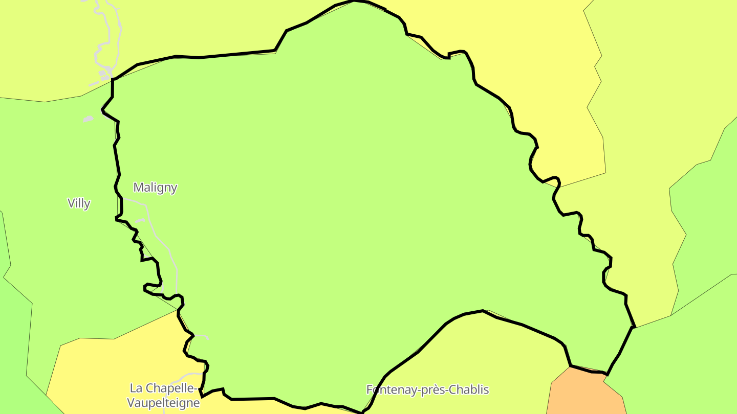 Carte des prix de l'immobilier Maligny