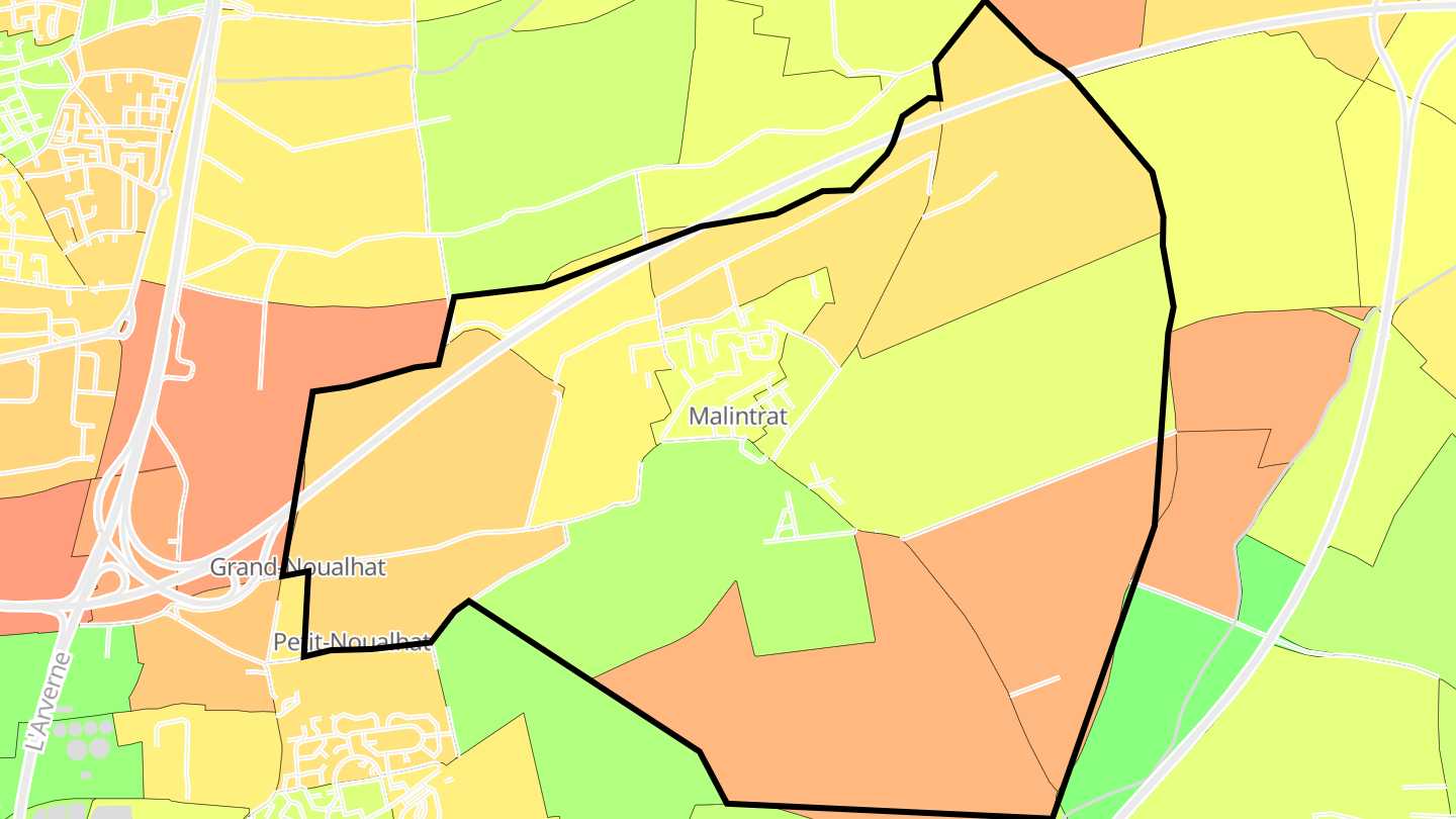 Carte des prix de l'immobilier Malintrat