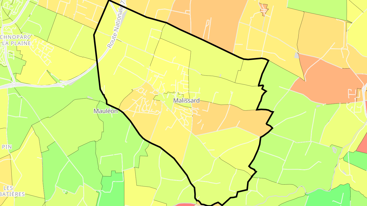 Carte des prix de l'immobilier Malissard