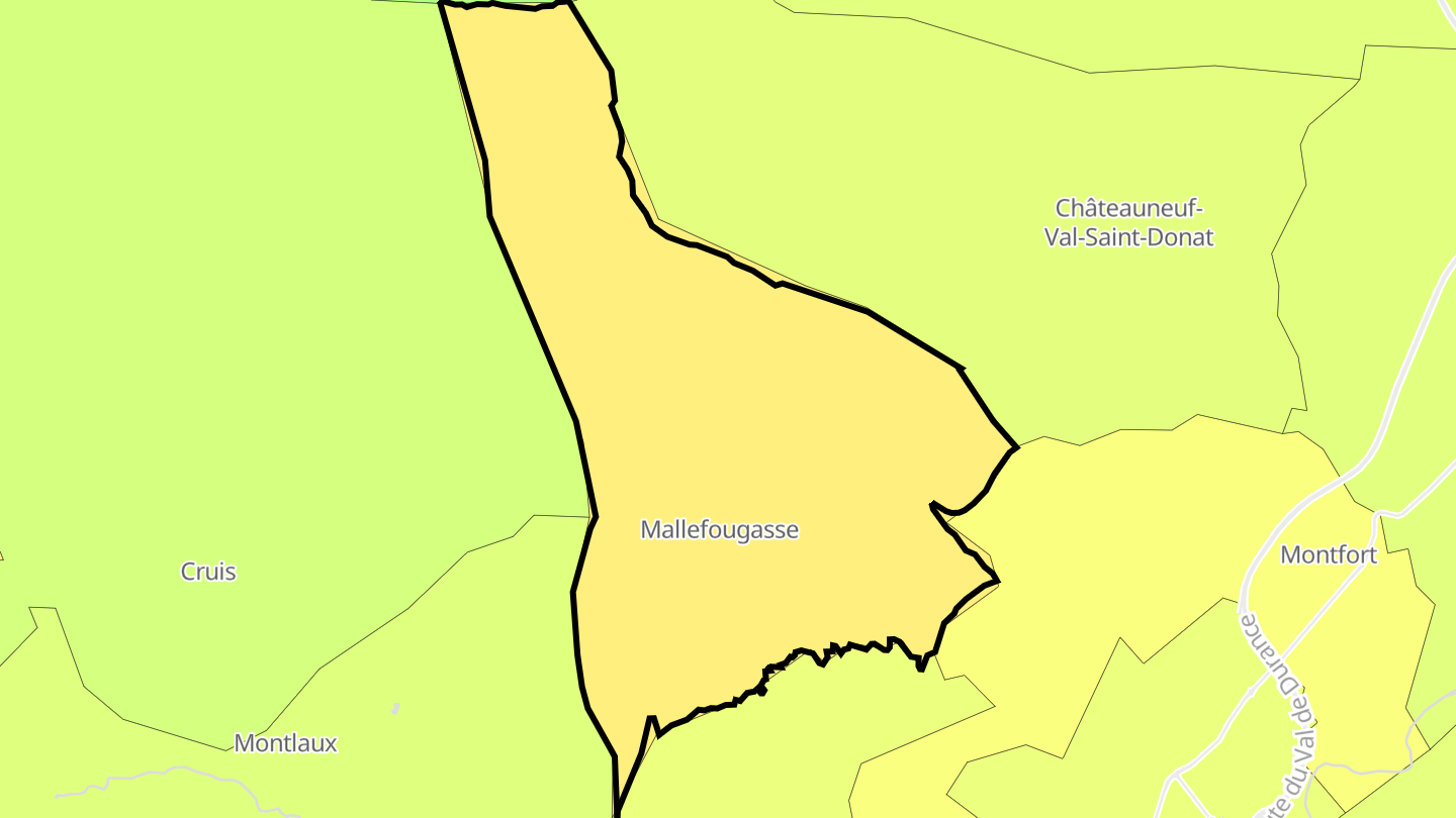 Carte des prix de l'immobilier Mallefougasse-Augès