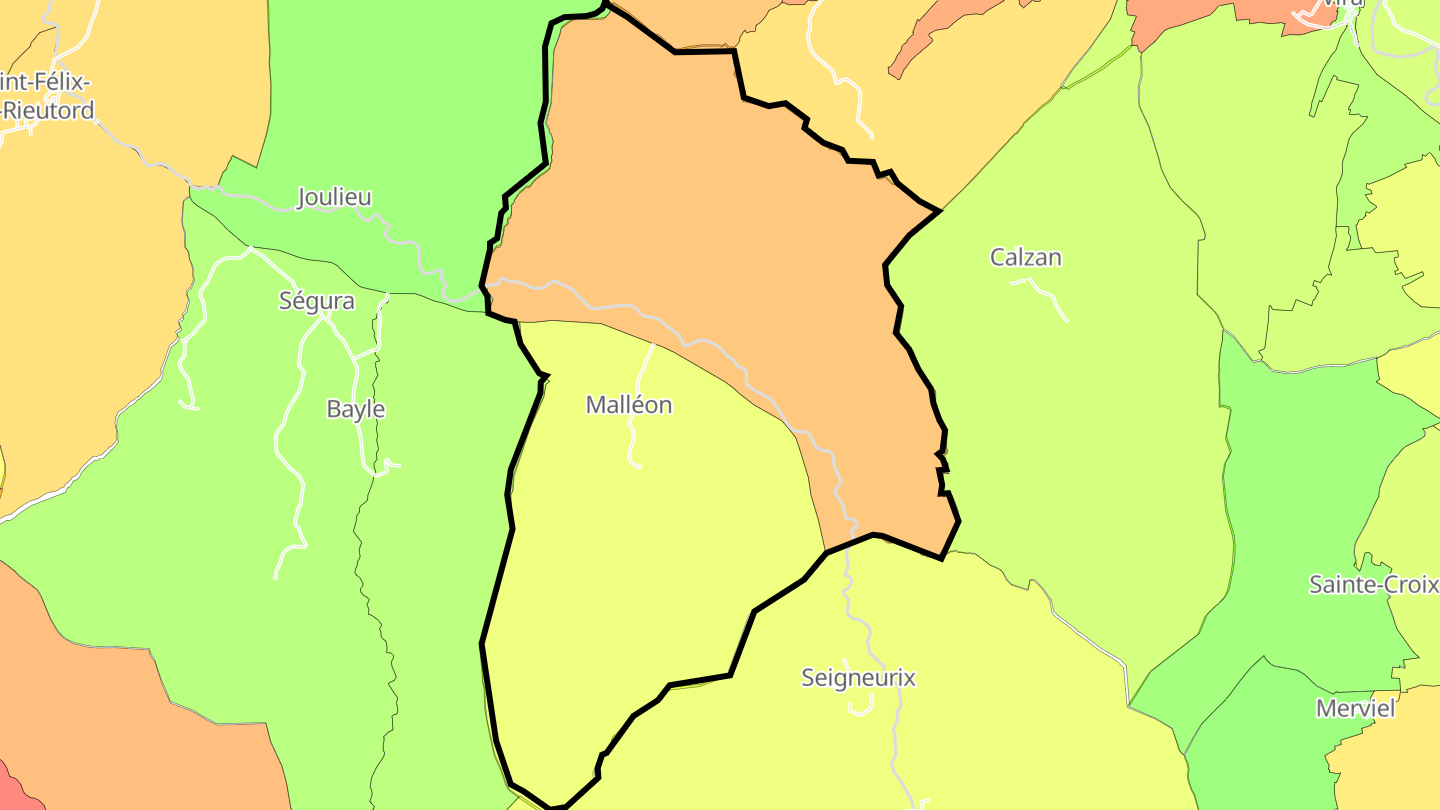 Carte des prix de l'immobilier Malléon