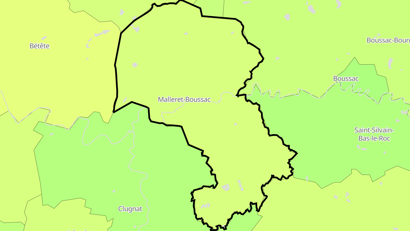 Carte des prix de l'immobilier Malleret-Boussac