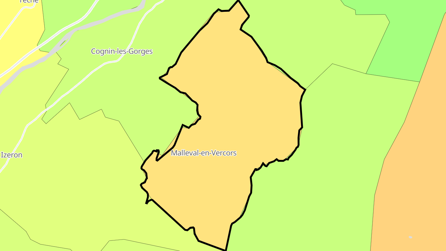Carte des prix de l'immobilier Malleval-en-Vercors