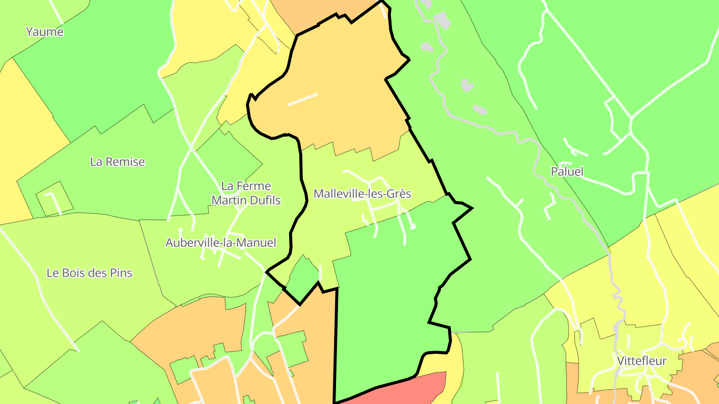 Carte des prix de l'immobilier Malleville-les-Grès