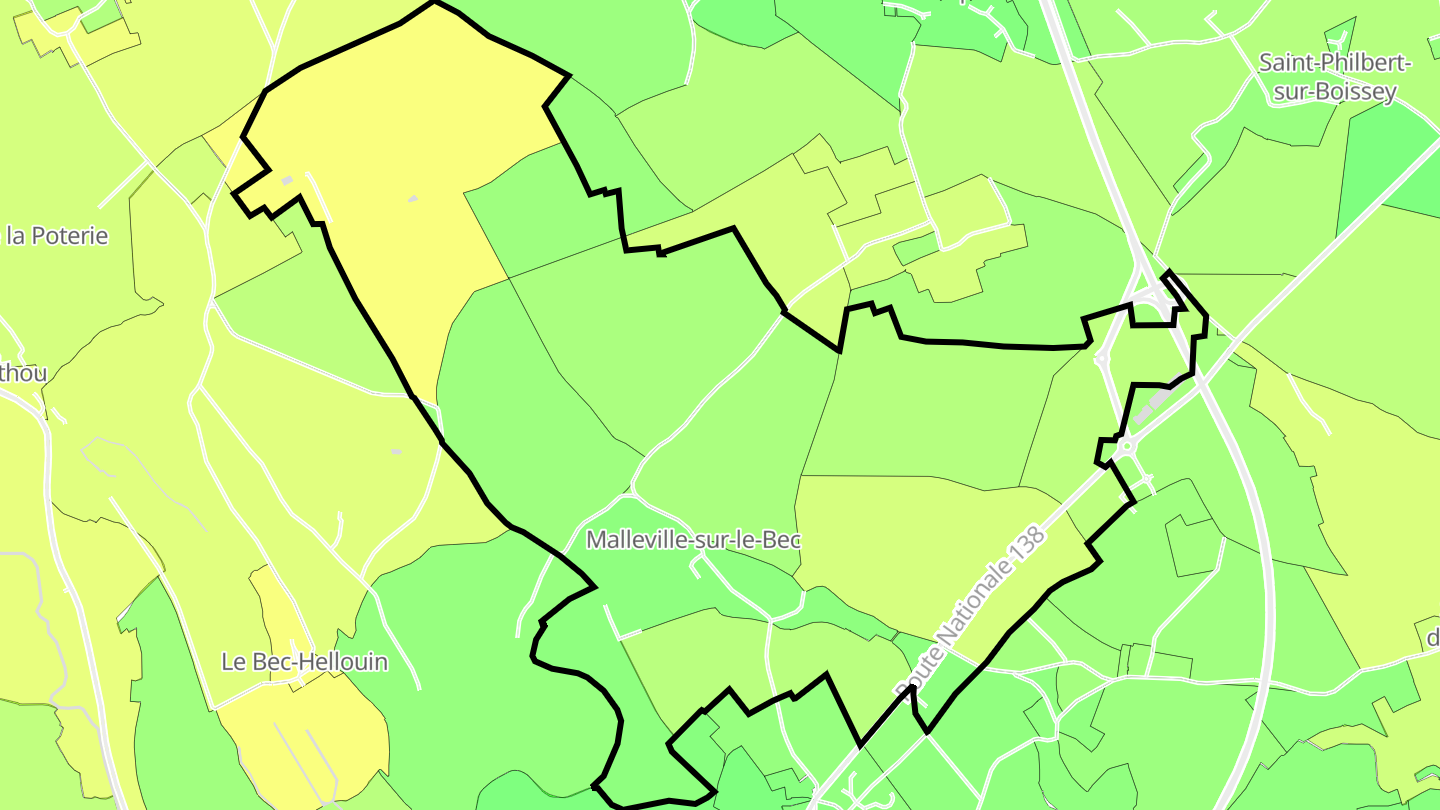 Carte des prix de l'immobilier Malleville-sur-le-Bec