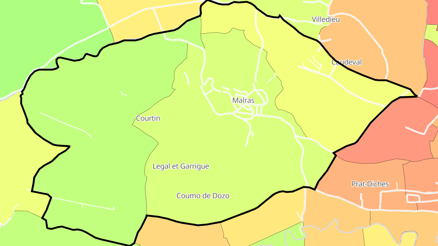 Carte des prix de l'immobilier Malras