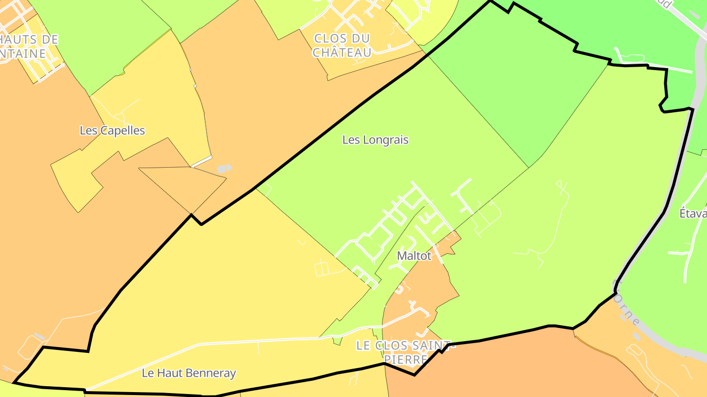 Carte des prix de l'immobilier Maltot