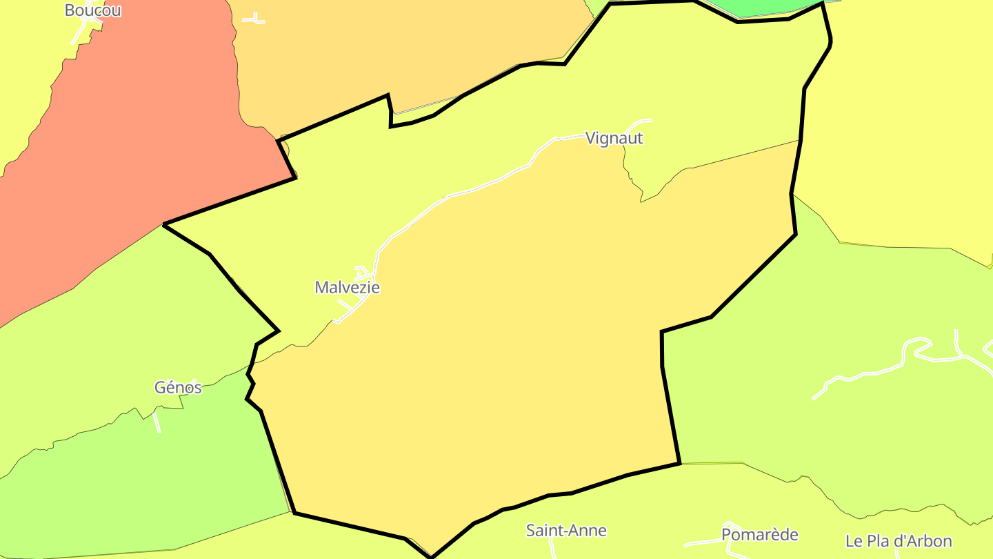 Carte des prix de l'immobilier Malvezie