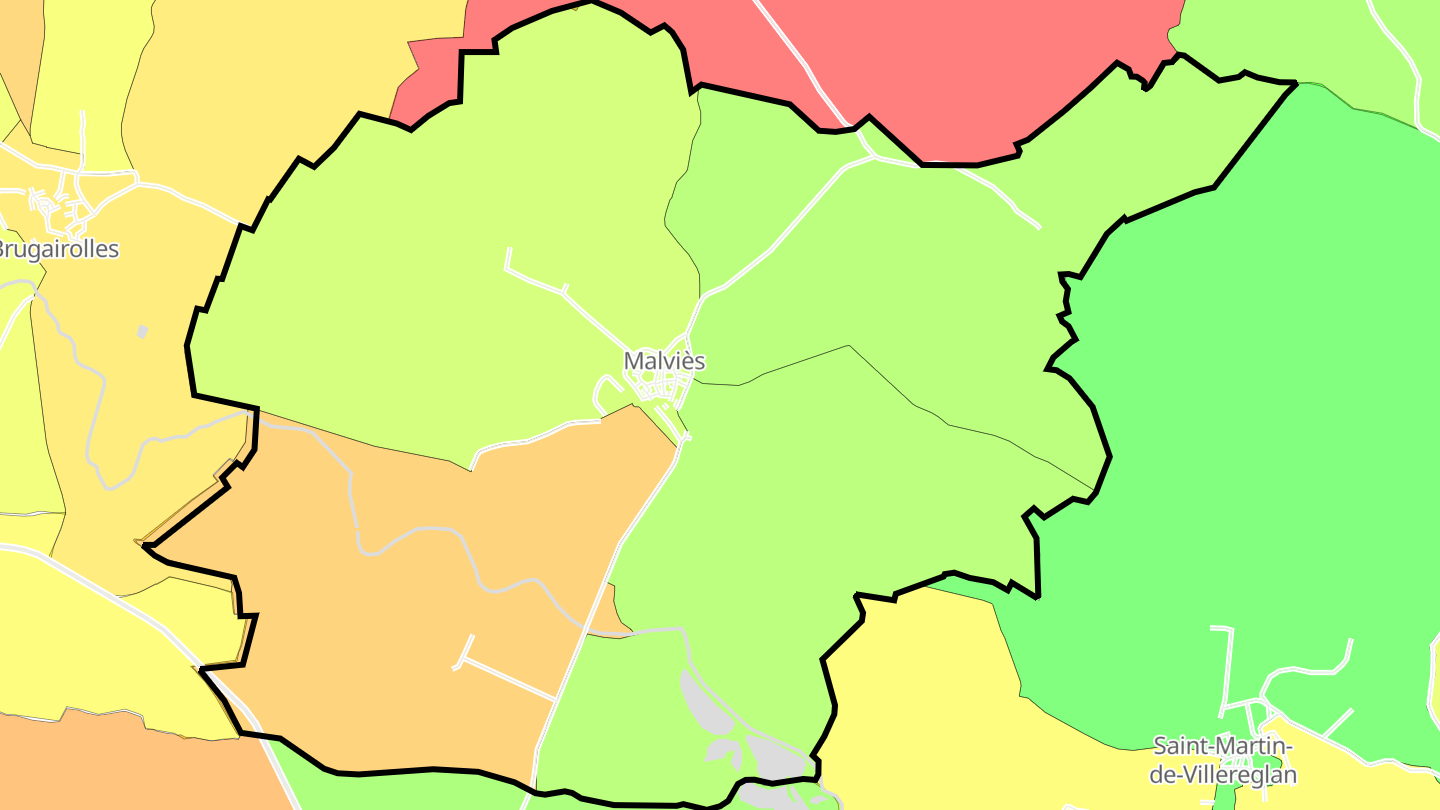 Carte des prix de l'immobilier Malviès