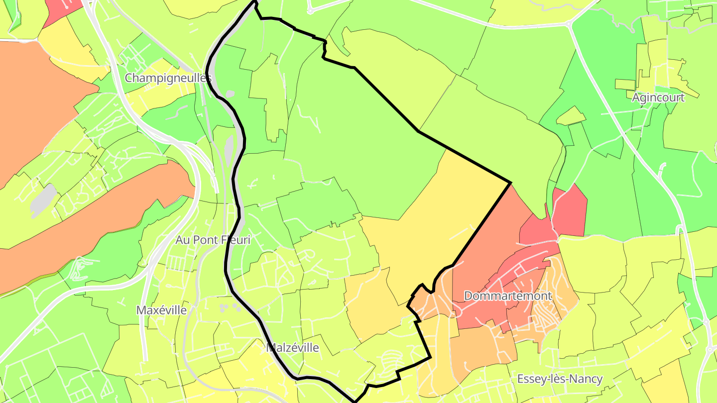 Carte des prix de l'immobilier Malzéville