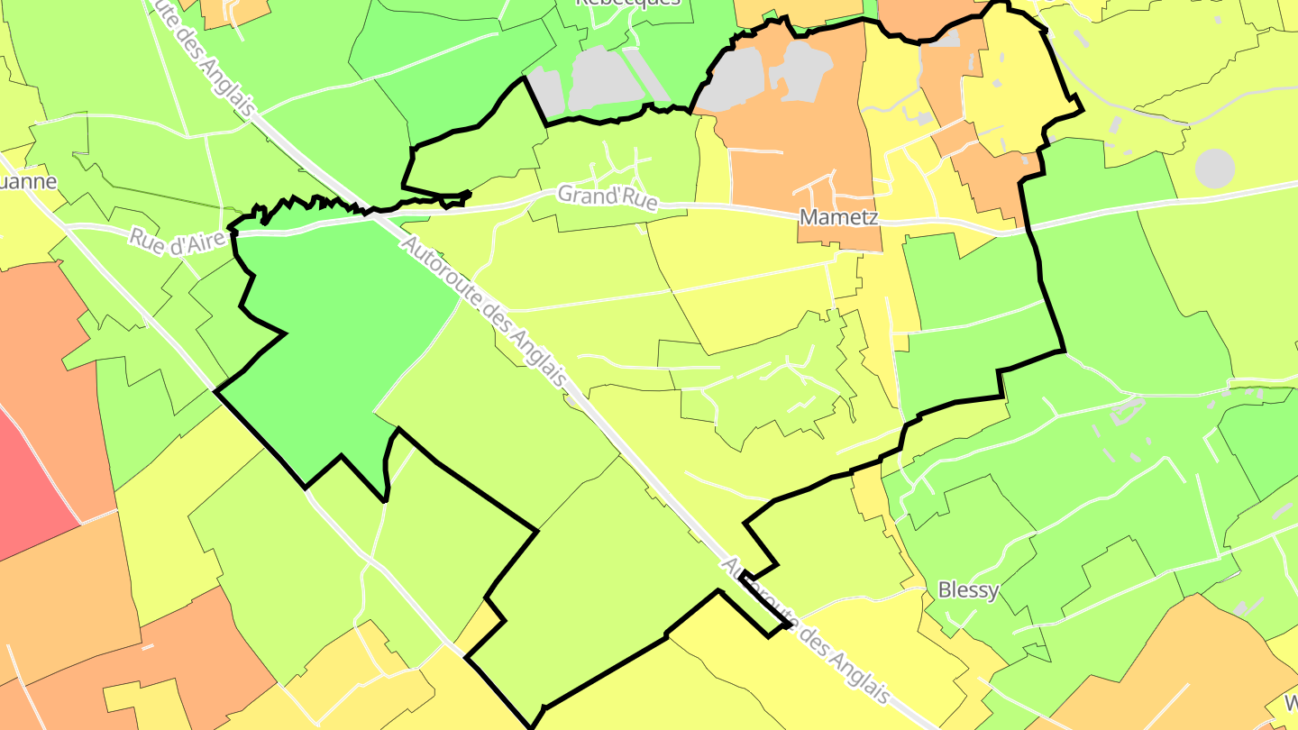 Carte des prix de l'immobilier Mametz