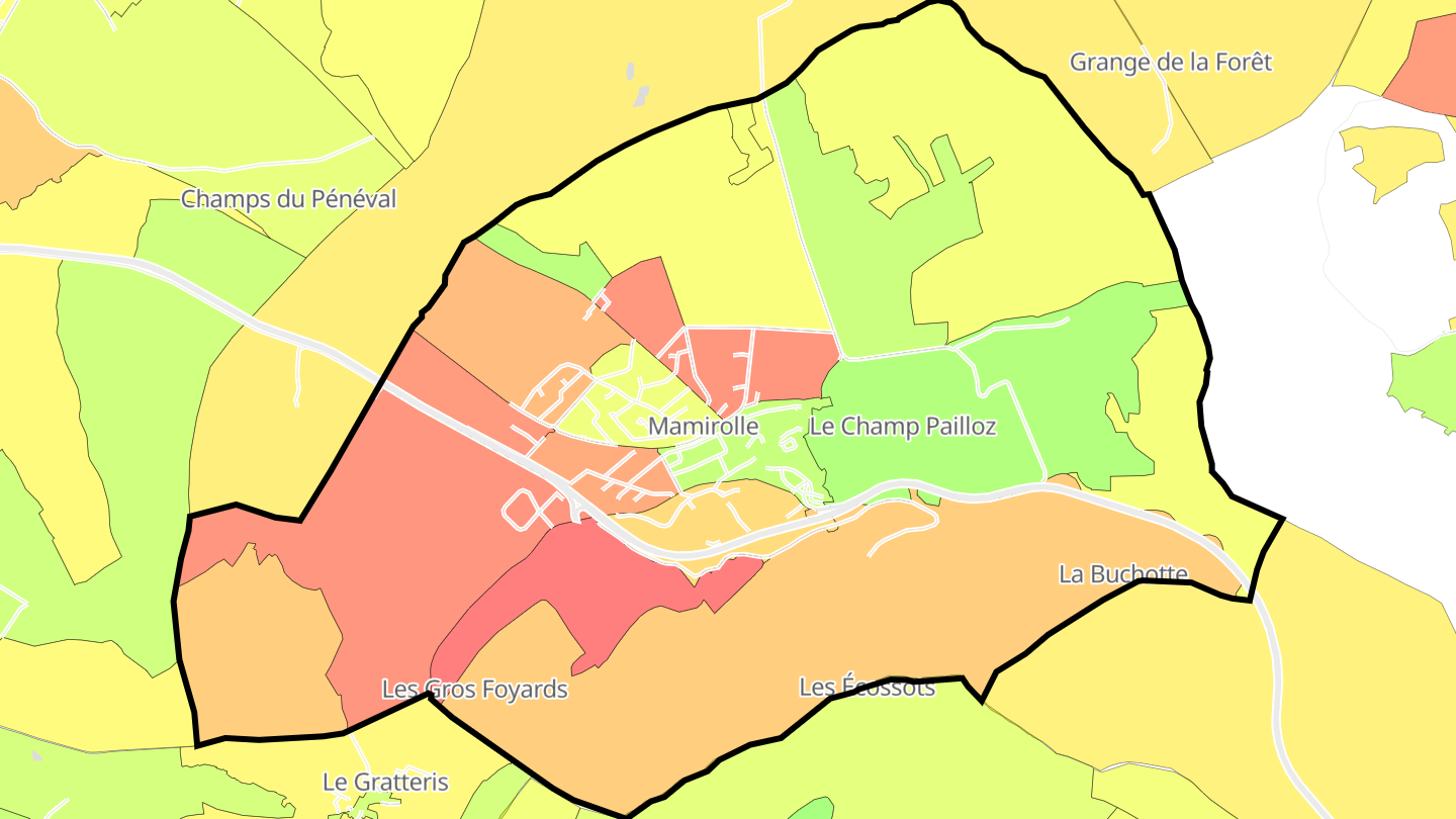 Carte des prix de l'immobilier Mamirolle