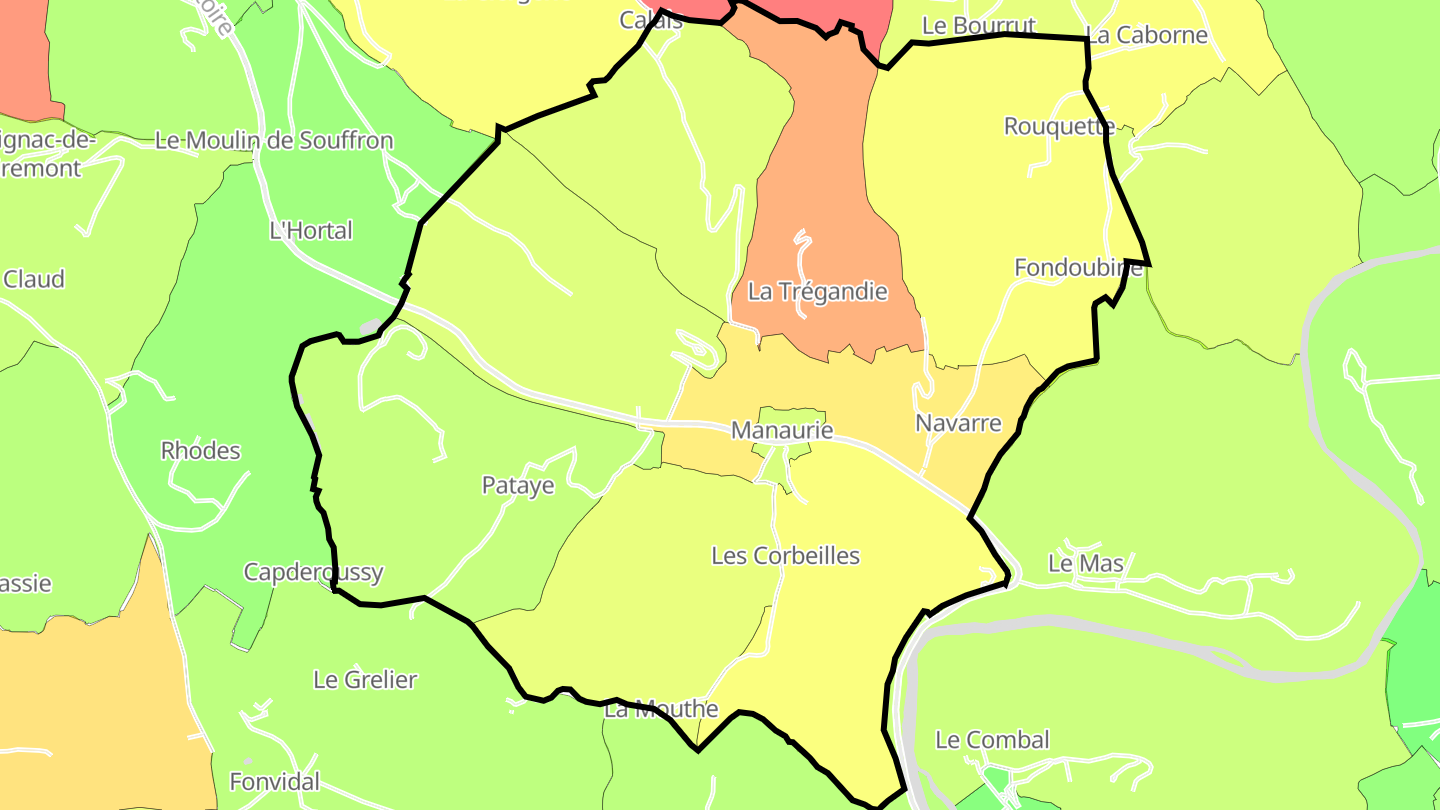 Carte des prix de l'immobilier Manaurie