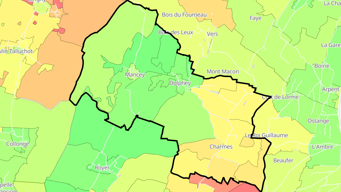 Carte des prix de l'immobilier Mancey